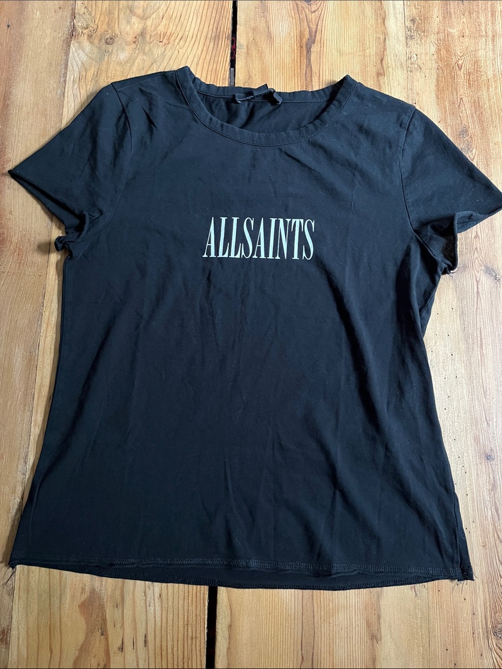 ALL SAINTS M Black Bela Tee Logo SS